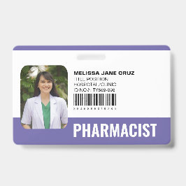Crachá Farmacêutico da Equipe Médica Hospitalar Personali