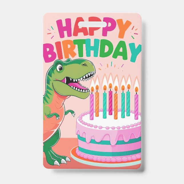 Crachá Feliz Aniversário para Crianças (Frente)