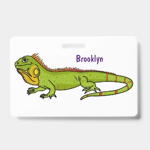 Crachá Feliz desenho da iguana verde