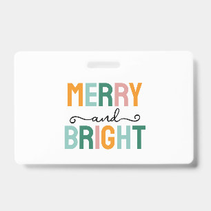 Crachá Feliz Natal Clássico Único Minimalista Simples
