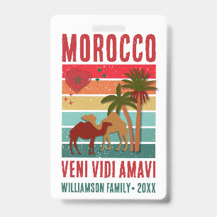 Crachá Férias de Reunião de Família Viagem Grupo Marrocos