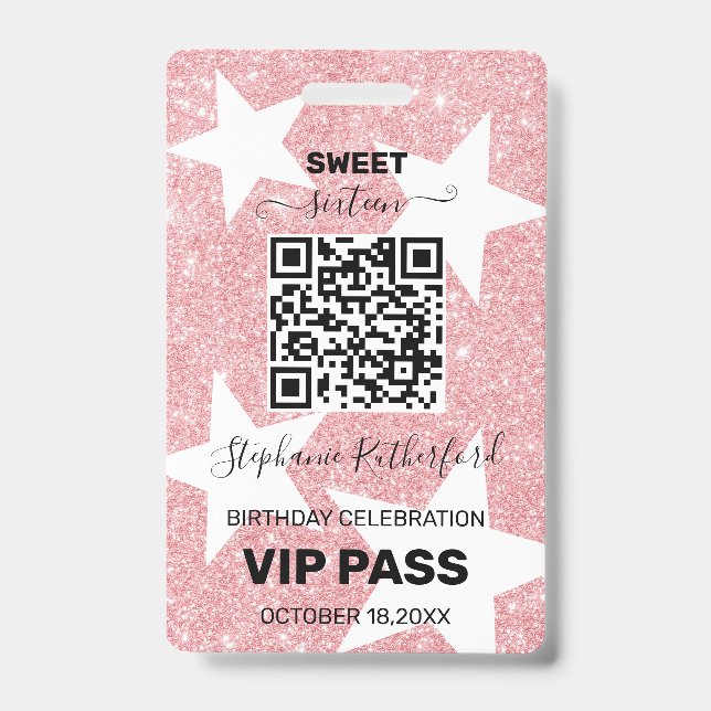 Crachá Festa com VIP PASS personalizado (Frente)