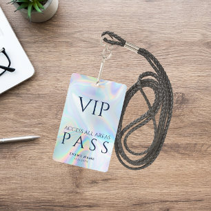 Crachá Festa de aniversário Holográfica VIP All Access Pa