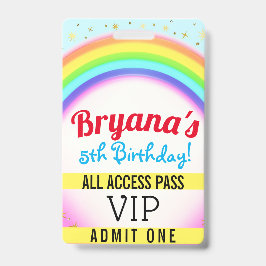 Crachá Festa de Aniversário Passagem VIP Brilho da Festa 