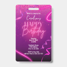Festa de Aniversário Surpresa Neon Confetes Rosa R