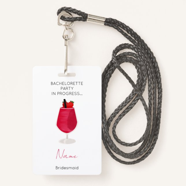 Crachá Festa de Despedida de Solteira Fim de Semana das G (Frente com cordão)