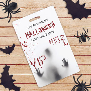 Crachá Festa de Fantasia Assustadora de Halloween VIP Bra