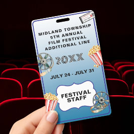 Crachá FILM FESTIVAL Stylish Custom Personalized Badge