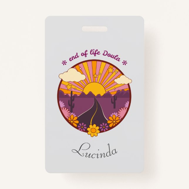 Crachá Fim de vida Doula, enfermeira de asilo (Frente)