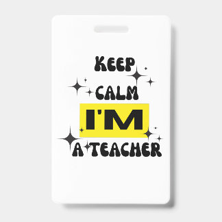 Crachá fique calmo, sou uma camiseta engraçada professora