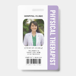 Crachá Fisioterapeuta Cliente Equipe Médica Roxa