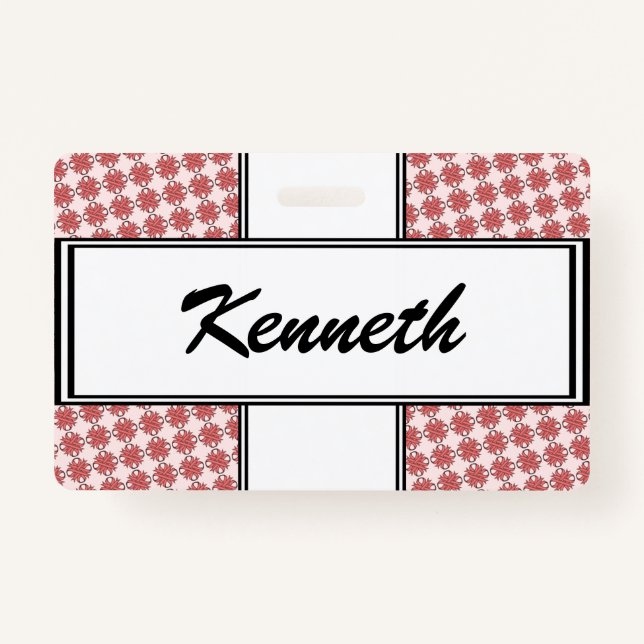 Crachá Fita de Véu Rosa, Fita por Kenneth Yoncich (Frente)