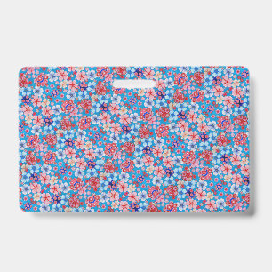 Crachá Floral Azul Caído