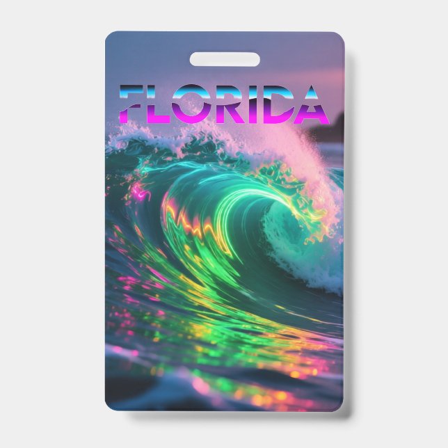 Crachá Flórida – Vibrações de Onda Neon (Frente)