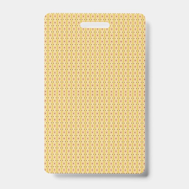 Crachá Folhas de papel de embrulho amarelo, laranja e mar (Frente)