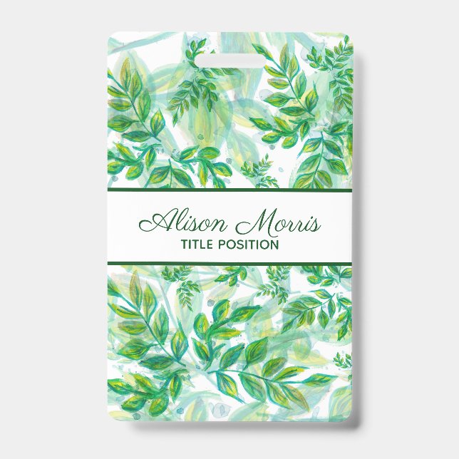 Crachá Folhas Desenhadas À Mão (Front)