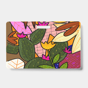 Crachá Folhas e flores abstrato tropicais