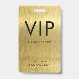 Crachá Fonte VIP Simple em Metalizado Dourado Brilhante