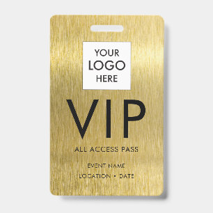 Crachá Fonte VIP Simple em Metalizado Dourado Escovado