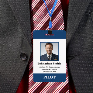 Crachá Foto da Companhia ID de Segurança do Piloto da Com
