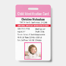 Crachá Foto de Alergia de Emergência para Identificação d