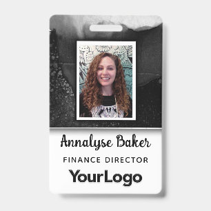 Crachá Foto de enfermeira CNA profissional em preto e bra