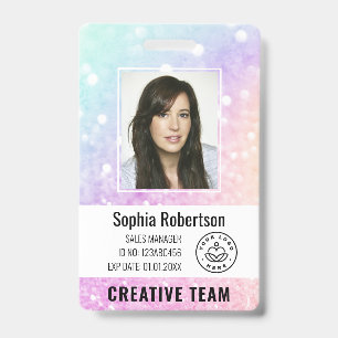 Crachá Foto de funcionário de negócios personalizada com 