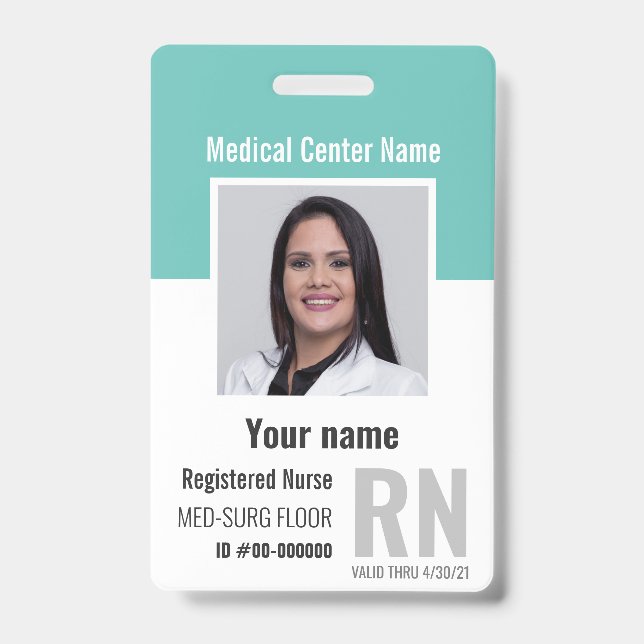 Crachá Foto de Funcionário Médico (Frente)