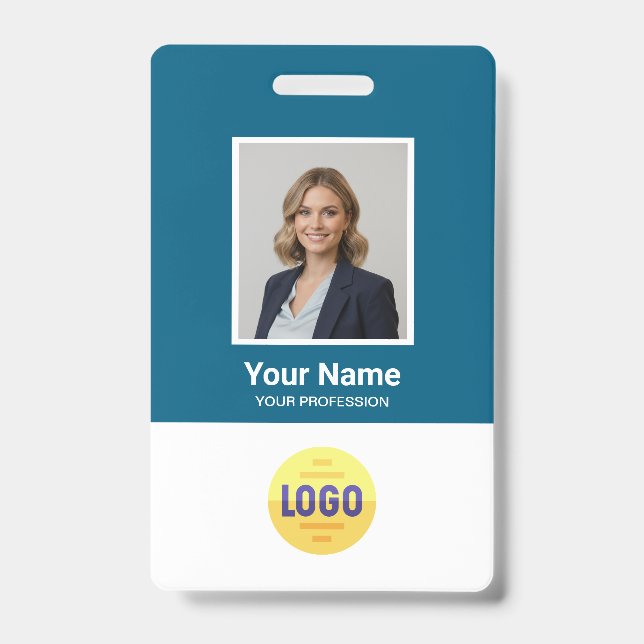 Crachá Foto de Funcionário Personalizada, Código de Barra (Frente)