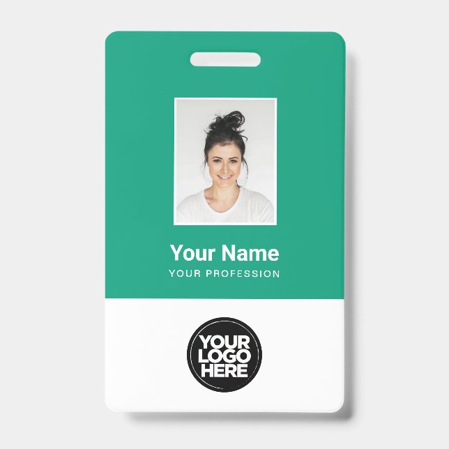Crachá Foto de Funcionário Personalizada, Código de Barra (Frente)