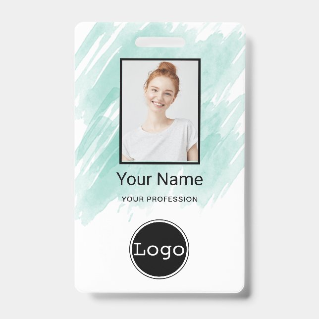 Crachá Foto de Funcionário Personalizada, Código de Barra (Frente)