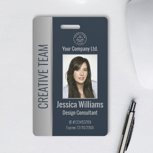 Crachá Foto de Funcionário Personalizada, Código de Barra