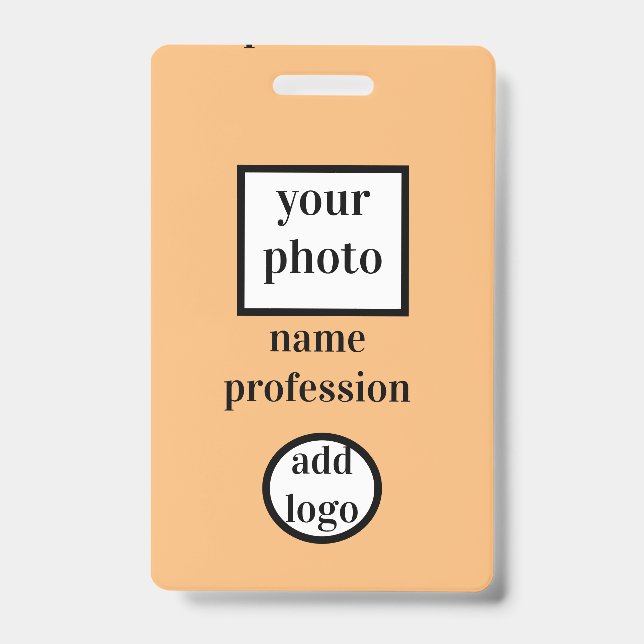 Crachá foto de funcionário personalizada, código de barra (Frente)