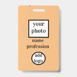Crachá foto de funcionário personalizada, código de barra