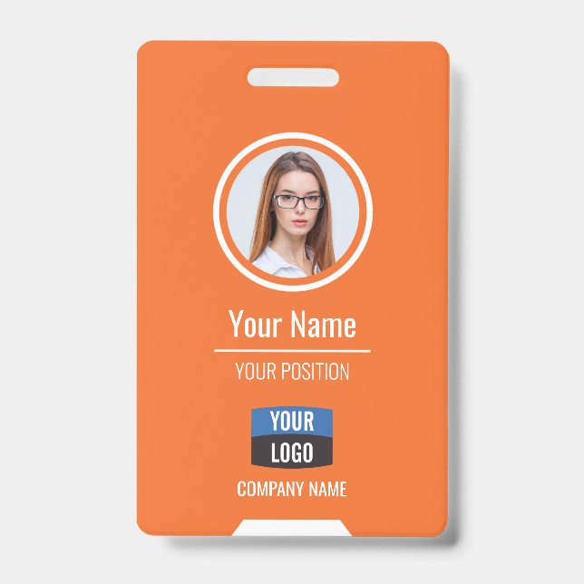 Crachá Foto de Funcionário Personalizada, Código de Barra (Frente)