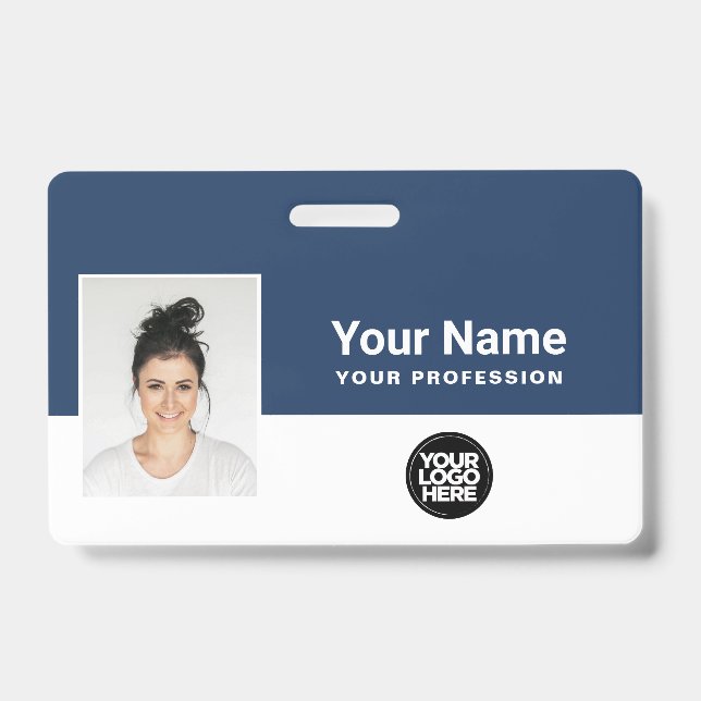 Crachá Foto de Funcionário Personalizada, Código de Barra (Frente)