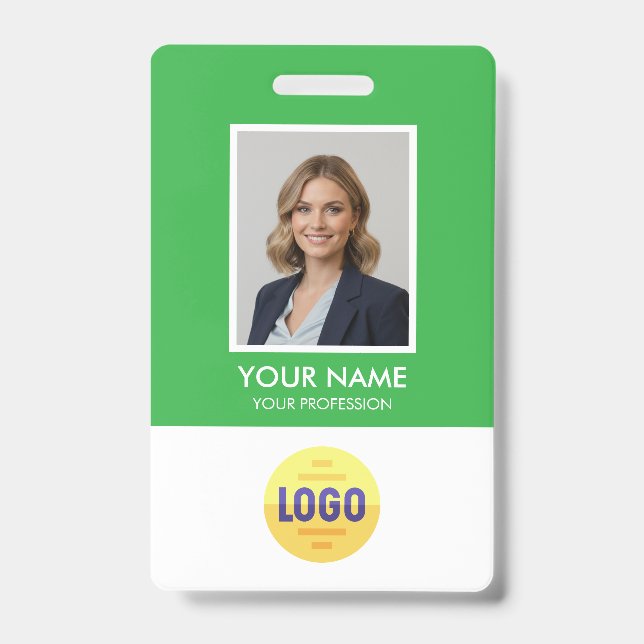 Crachá Foto de Funcionário Personalizada, Código de Barra (Frente)