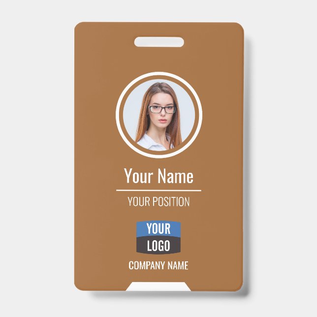 Crachá Foto de Funcionário Personalizada, Código de Barra (Frente)
