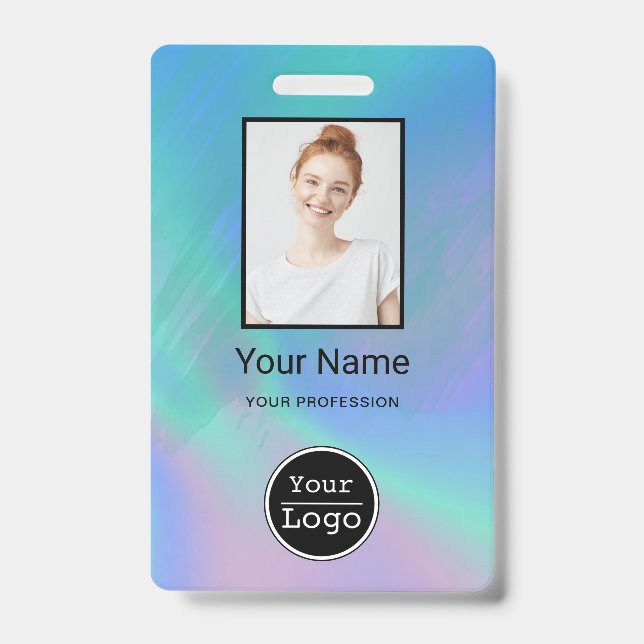 Crachá Foto de Funcionário Personalizada, Código de Barra (Frente)