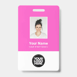 Crachá Foto de Funcionário Personalizada, Código Qr, Logo