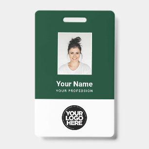 Crachá Foto de Funcionário Personalizada, Código Qr, Logo