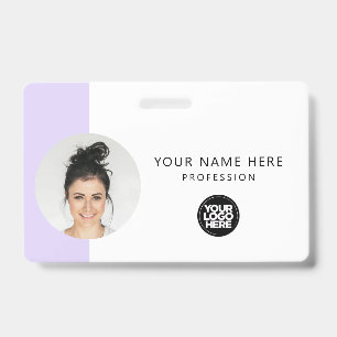 Crachá Foto de Funcionário Personalizada, Código QR, Logo