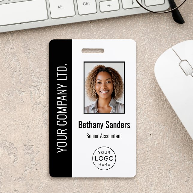 Crachá Foto de Funcionário Personalizada, Logotipo, Nome  (Criador carregado)