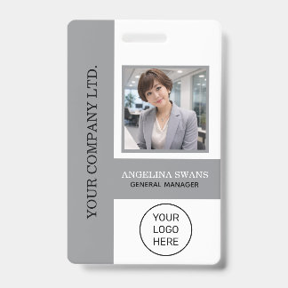 Crachá Foto de Funcionário Personalizada, Logotipo, Nome 