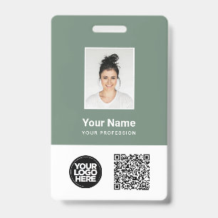 Crachá Foto de Funcionário Personalizada, Qr e Código de