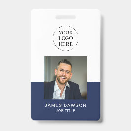 Crachá Foto de funcionário profissional em azul marinho m