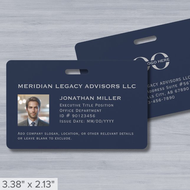 Crachá Foto de ID de funcionário personalizada (Criador carregado)