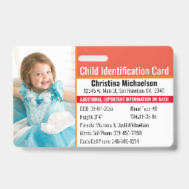 Crachá Foto de Identificação do Menor Identificação de Em