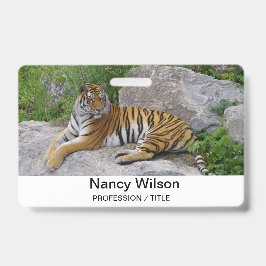 Crachá Foto de retrato de um tigre siberiano
