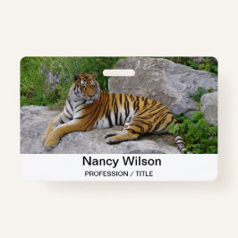 Crachá Foto de retrato de um tigre siberiano
